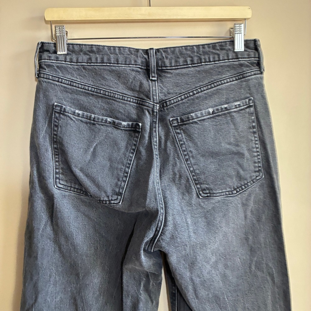 Old Navy Sky-Hi Wide Leg Jeans 8 Gray Womens Extra High Rise Cotton Blend - Picture 5 of 7
